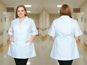 Рубашка мед. жен. белый М-227 ткань Тиси