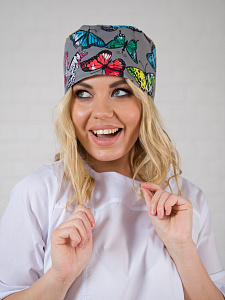 Колпак на резинке М-603(N5-39)ткань Стрейч/Принт